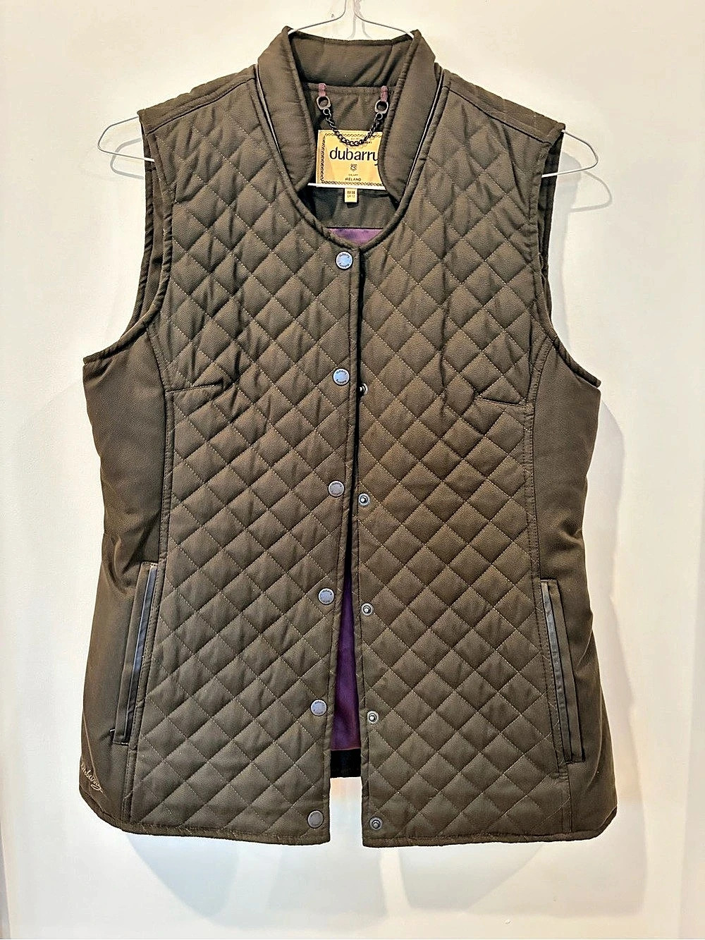 Dubarry Quilted Vest in Brown & Purple Size 12